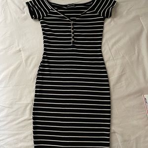 Black & White Bodycon Dress